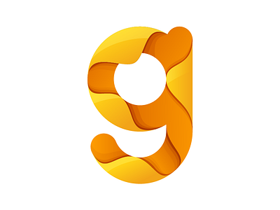 Letter g colorful icecream logo orange yellow
