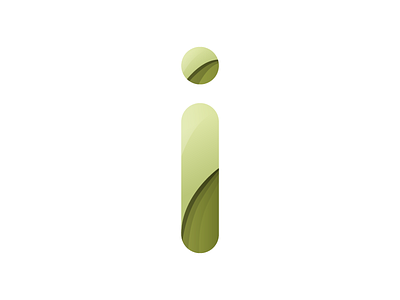 Letter i color green i logo