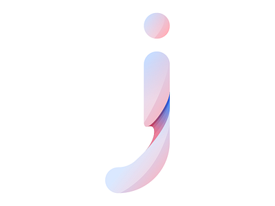 Letter j colorful crystal gradient j logo