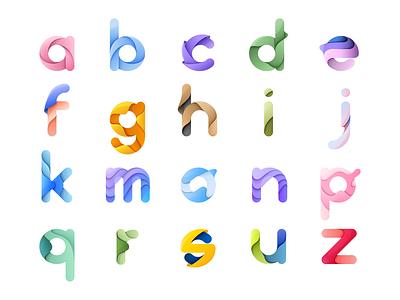 Colorful Alphabet Project colorful letter logo multilayer type wave