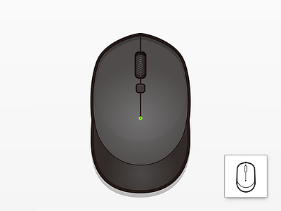 Logitech Wireless M335 Mouse icon set icon illustration linear vector