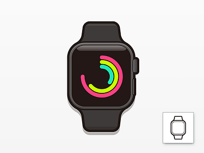 Apple iWatch icon set icon illustration linear vector