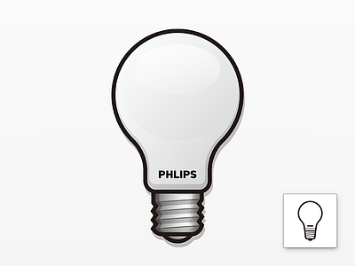 Philips A19 led bulb icon set icon illustration linear vector