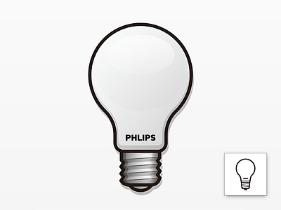 Philips A19 led bulb icon set