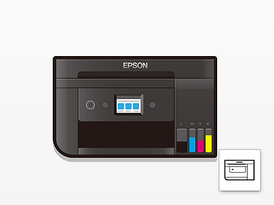 EPSON L6190 Wifi Printer icon illustration linear vector
