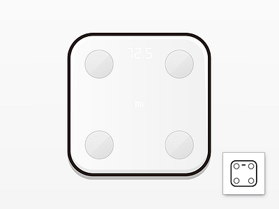 Mi Weight Scale 2 icon set icon illustration linear vector