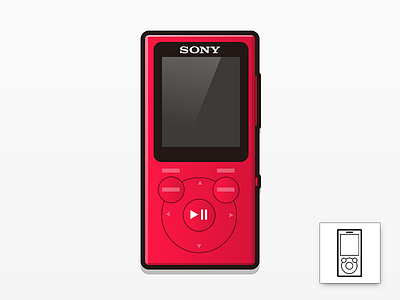 Sony Walkman NW-E394 ai icon illustration illustrator linear vector