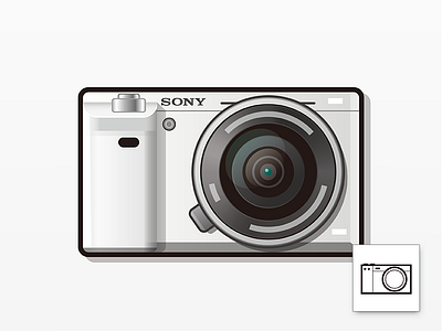 Sony A6000l camera icon set ai icon illustration illustrator linear vector