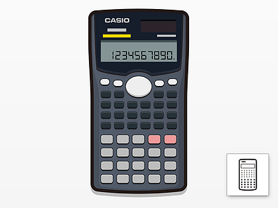 Casio Fx 991ms Calculator icon ai icon illustration illustrator linear vector