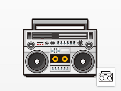 Retro Ghetto Blaster icon boombox icon radio recorder tape