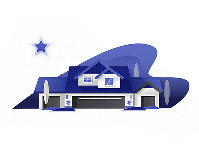 Geometric Building 03 blue color illustration vector