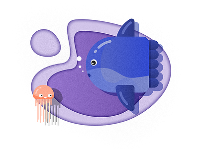 Meet In Ocean03 fish illustration jelly moonfish