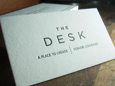The Desk Business Cards graphic design letterpress typography