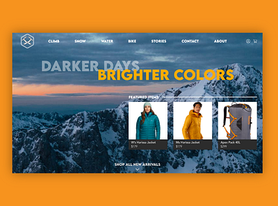 Outdoor Online Shop - ECommerce Site adventure climbing design ecommerce outdoor ui ux webdesign