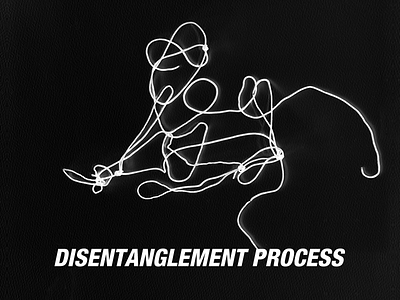 Disentanglement Process bitbrace design devices instructional knot mess philosophy process rope technical drawing technical illustration thread tools