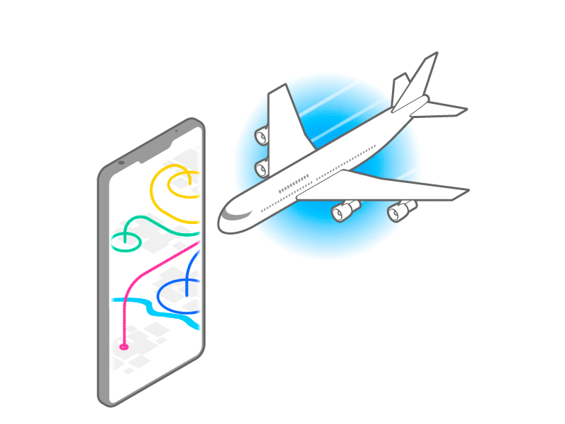 Flying Data airplane app data device gif graphs htm infographic loop motion graphic phone plane prediction responsive svg travel vector graphics xml