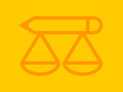 Balance balance bascule ethic icon logo motion graphics pencil vector graphics