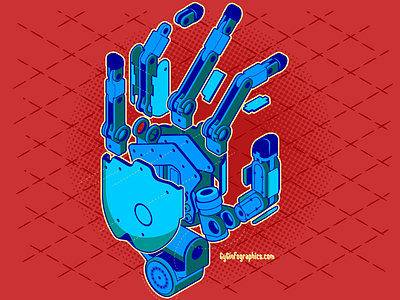 Evan's Hand adobe illustrator assembly exploded view hand isometric isometric design robotics tech technical drawing technical illustration vector graphics