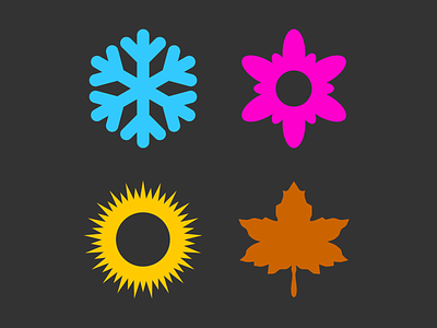 All the seasons are amazing after effects colors fall flower four seasons ice icon leaf logo morphing seasons spring summer sun svg vectors winter