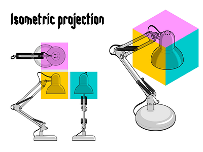 Isometric Projection adobe illustrator balanced arm lamp floating arm lamp instructional design instructions isometric isometric art lamp motion graphics notes technical drawing technical graphics technical illustration tip vector graphics