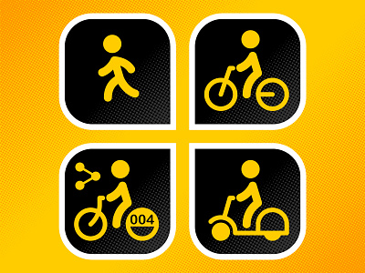 Transport Icons bicycle bike bus car electric car flat art halftone icon icons metro motorcycle pedestrian rail scooter subway train tram vector graphics