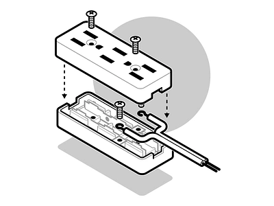 Plug assembly bolts electric electricity linework tech technical technical drawing technical illustration vector vectorgraphics