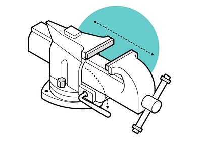 Bench Vise adobe illustrator arrows instructional illustration instructions isometric technical drawing technical illustration tools vector graphics woodworking