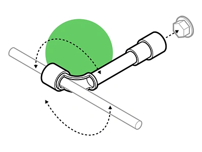 Tightening and loosening screws. adobe illustrator arrows engine engineering handyman instructional illustration instructions isometric linework manual metal screws technical drawing technical illustrator tool vector graphics