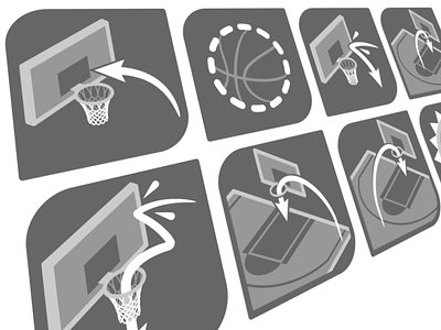 Basketball Icon Set ball basketball court game icon icon set logo motiongraphics nba portland rebounding rim shooting sports trail blazers transition turnover ui ux vector graphics