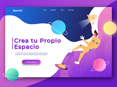 Spacial branding design flat illustration ux web