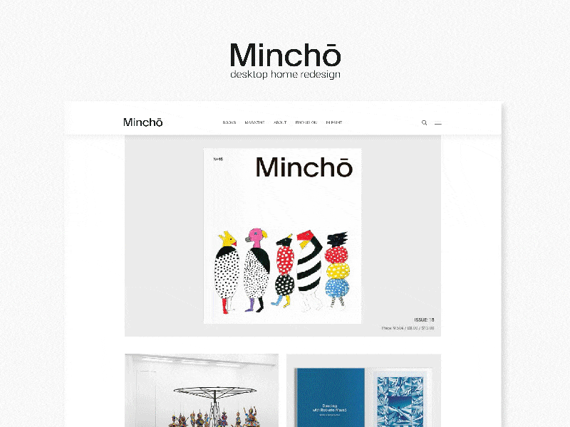 Mincho home redesign bw clean clear design desktop home magazine mincho redesign minimal web web design