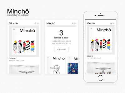 Mincho home redesign for mobile clean clear design home magazine mincho redesign minimal mobile ui ux web web design