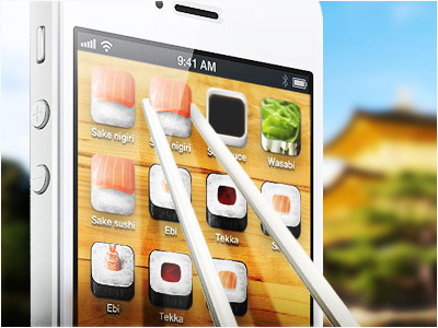 iSushi Set v2 chopsticks interface iphone japan maki nippon sushi ui