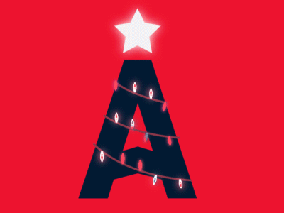 Happy Holidays from ATLARGE christmas graphic design holiday lights logo motiongraphics