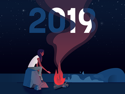 New Years Eve camp illustration illustration design illustrator modern new year new year 2019 new years new years eve simple