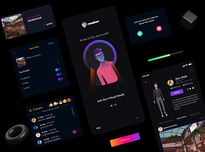 Virtual Event App Design design gradient graphic design mobile app mobile ui productdesign ui uidesign uxdesign virtual reality