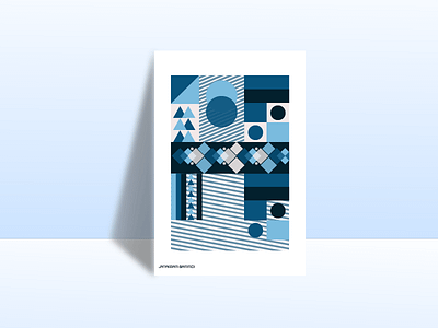 Blue Geometric Poster