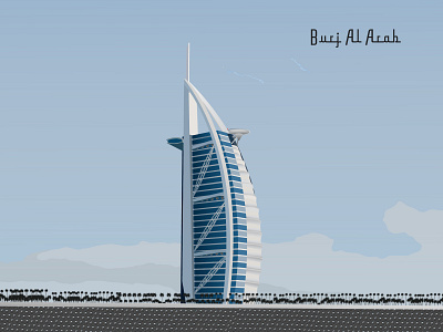 Burj Al Arab background branding color colorful design g logo graphic icon illustration illustrator infographic landscape layout logo poster typography vector