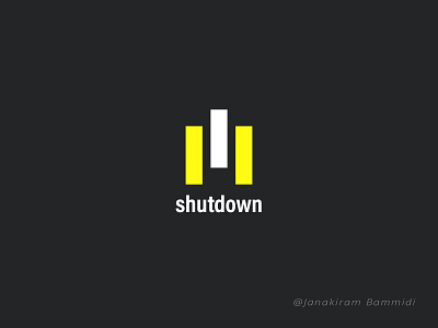 Shutdown Logo background branding colorful design graphic layout logo poster typography vector
