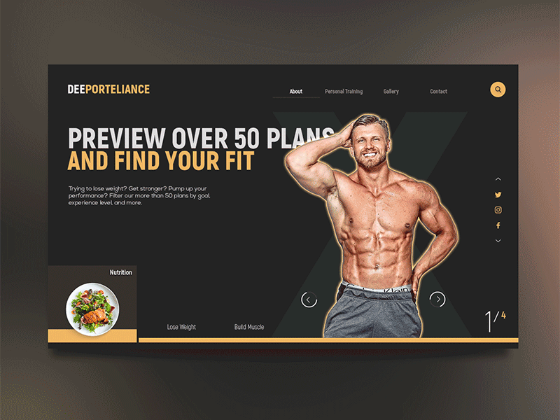 Fitness website design.