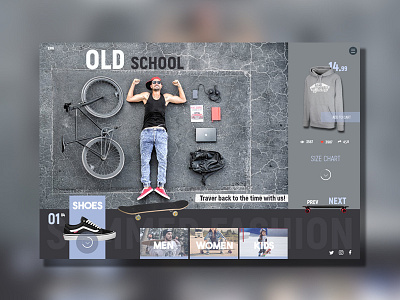 Old School Flat Website Design (eCommerce) ecommerce fashion front oldschool page ui ux vans webdesign webshop website