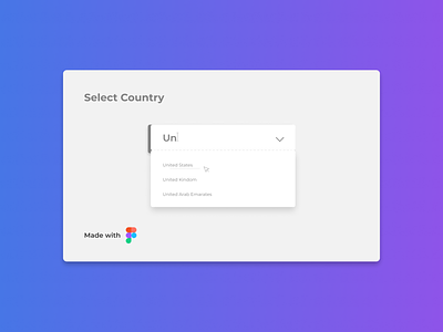 Select Country UI Design Day# 006