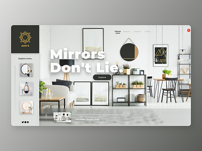 Mirrors Landing Page Design