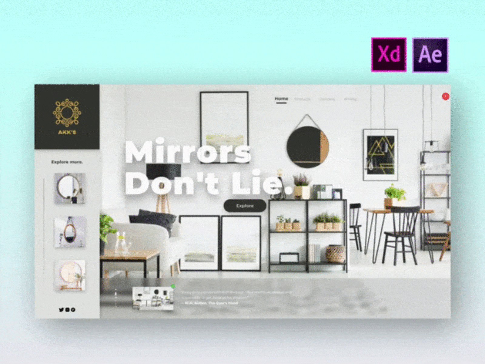 Mirrors Landing Page Interaction