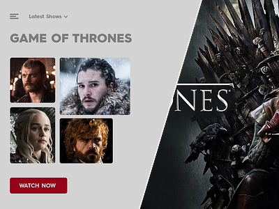 Game Of Thrones Ui-Design design movie app ui ui web design web