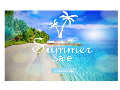 Summer sale background with blurred beach