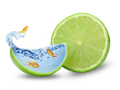 Water limon splash effect