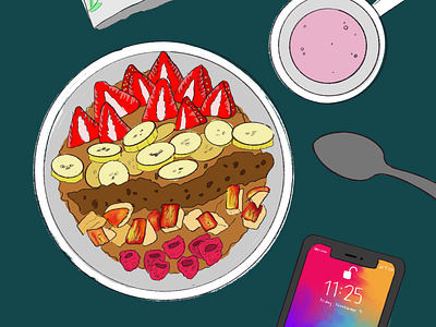 Breakfast design digital illustration drawing food illustration procreate still life surroundings