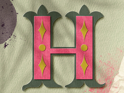 Letter H for #36daysoftype 36daysoftype 36daysoftype08 illustration lettering papercut procreate art type art typography