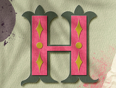 Letter H for #36daysoftype 36daysoftype 36daysoftype08 illustration lettering papercut procreate art type art typography
